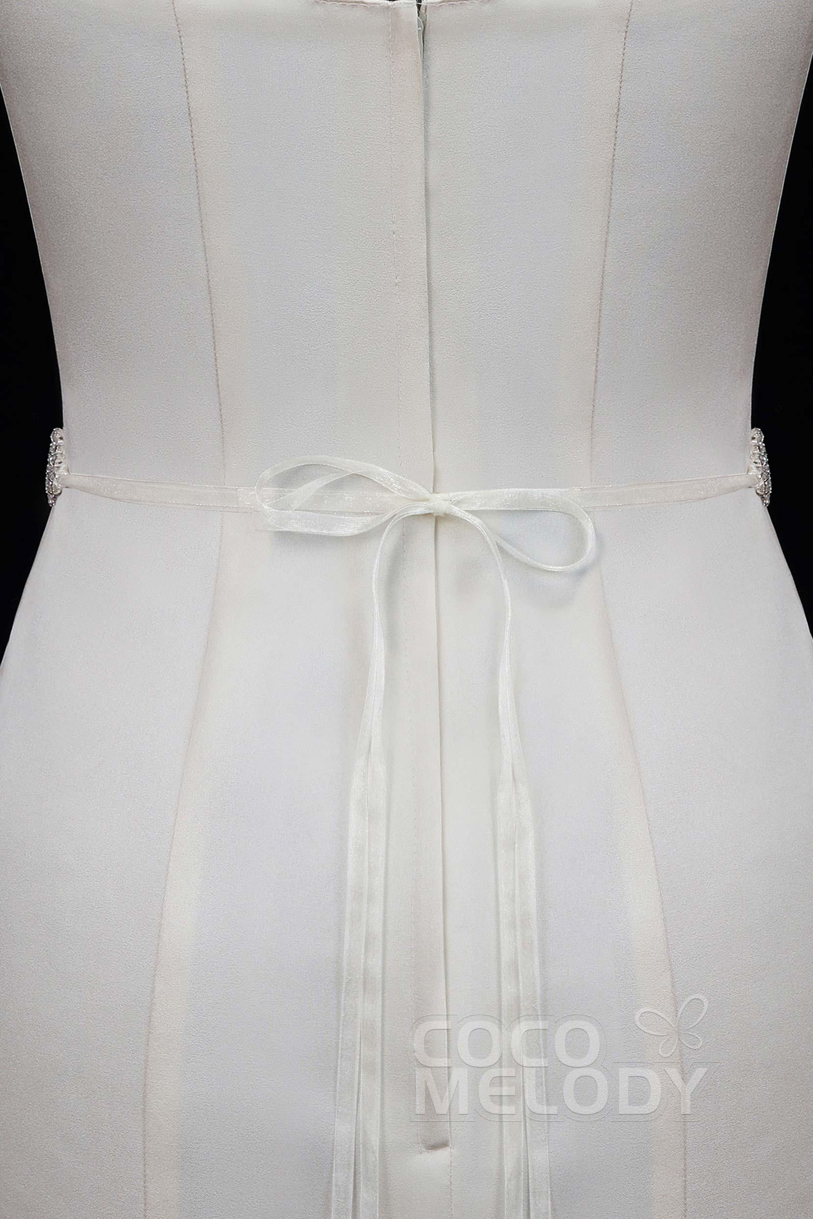 Romantic Tulle Wedding Sash with Rhinestone YD18006 - COCOMELODY