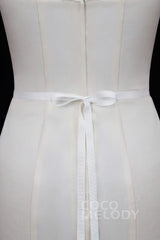 Ribbons Wedding Sash with Rhinestone Imitation Pearl YD18007 - COCOMELODY