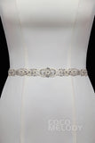 Ribbons Wedding Sash with Rhinestone Imitation Pearl YD18007 - COCOMELODY