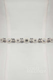 Tulle Wedding Sash with Rhinestone Imitation Pearl YD18005 - COCOMELODY