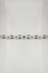 Tulle Wedding Sash with Rhinestone Imitation Pearl YD18005 - COCOMELODY