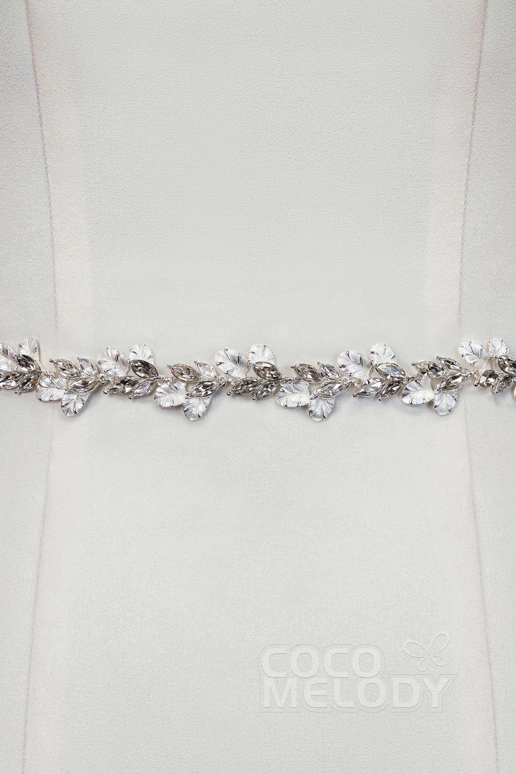 Fancy Ribbons Wedding Sash with Rhinestone YD18008 - COCOMELODY