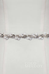 Fancy Ribbons Wedding Sash with Rhinestone YD18008 - COCOMELODY