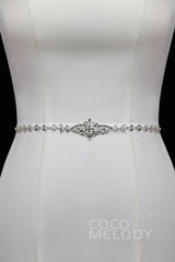 Chic Ribbons Wedding Sash with Rhinestone YD18001 - COCOMELODY