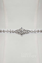 Chic Ribbons Wedding Sash with Rhinestone YD18001 - COCOMELODY
