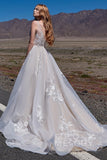 A-Line Court Train Organza and Tulle Wedding Dress LD5862 - COCOMELODY