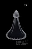 One-tier Lace Edge Tulle Hip Veils with Appliques AV180009 - COCOMELODY