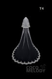 One-tier Lace Edge Tulle Hip Veils with Appliques AV180010 - COCOMELODY