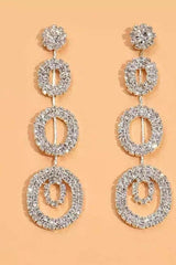 Romantic Rhinestone Dangle Earrings 900594053147 - COCOMELODY