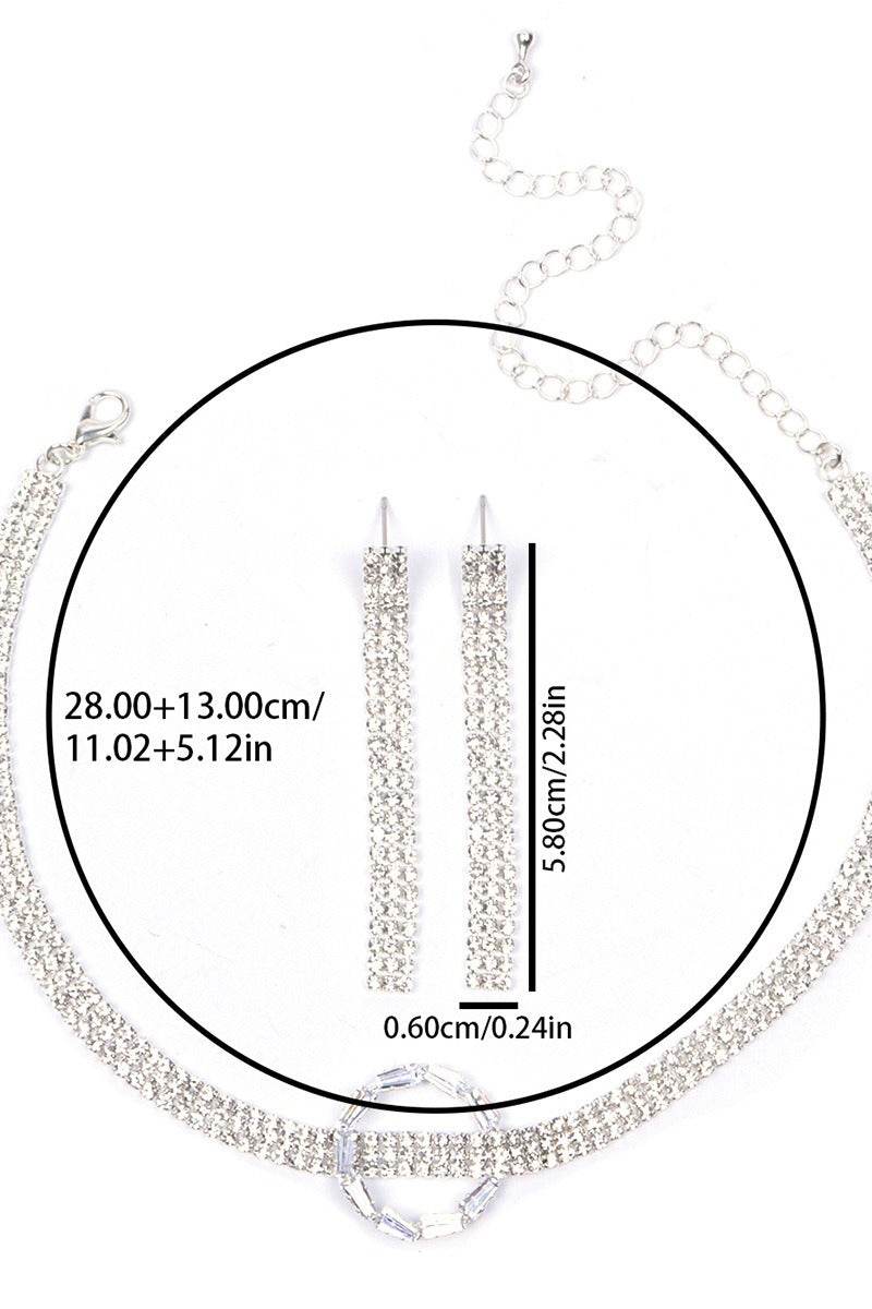 Gorgeous Zircon Earrings/Necklace Jewelry Sets (Set of 2) 776524554011 - COCOMELODY