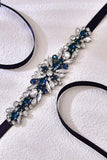 Ribbons Wedding Sash with Rhinestone Imitation Pearl 839584357990 - COCOMELODY