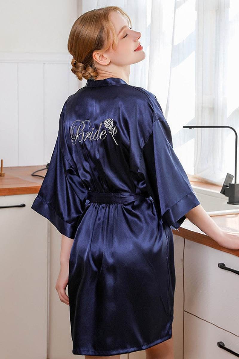 Personalized Bride Bridesmaid Robes Sexy Satin Robes 612191267008 - COCOMELODY
