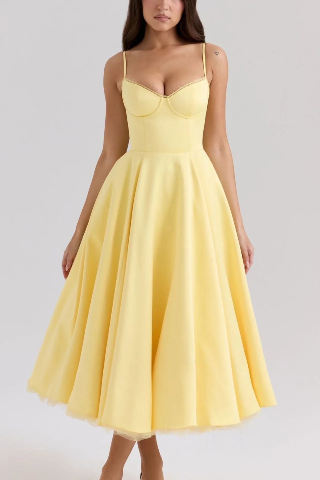 A-line Midi Satin Formal Evening Dresses 803510185058 - COCOMELODY