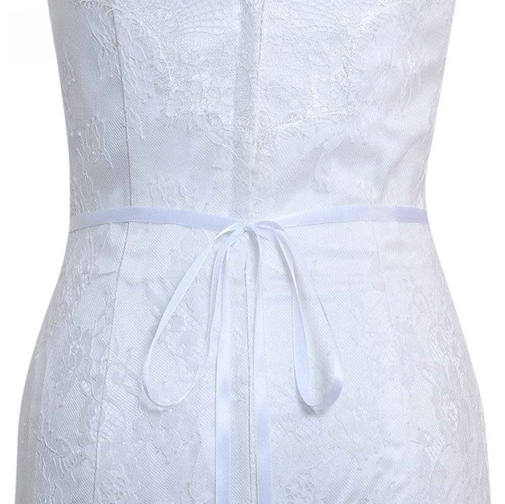 Ribbons Wedding Sash with Rhinestone Imitation Pearl 837366894589 - COCOMELODY