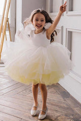 Ball Gown/Princess Scoop Neck Mini Tulle Flower Girl Dress 707524990790 - COCOMELODY