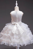 Ball Gown Scoop Neck Sleeveless Mini Organza Flower Girl Dresses 547048188211 - COCOMELODY