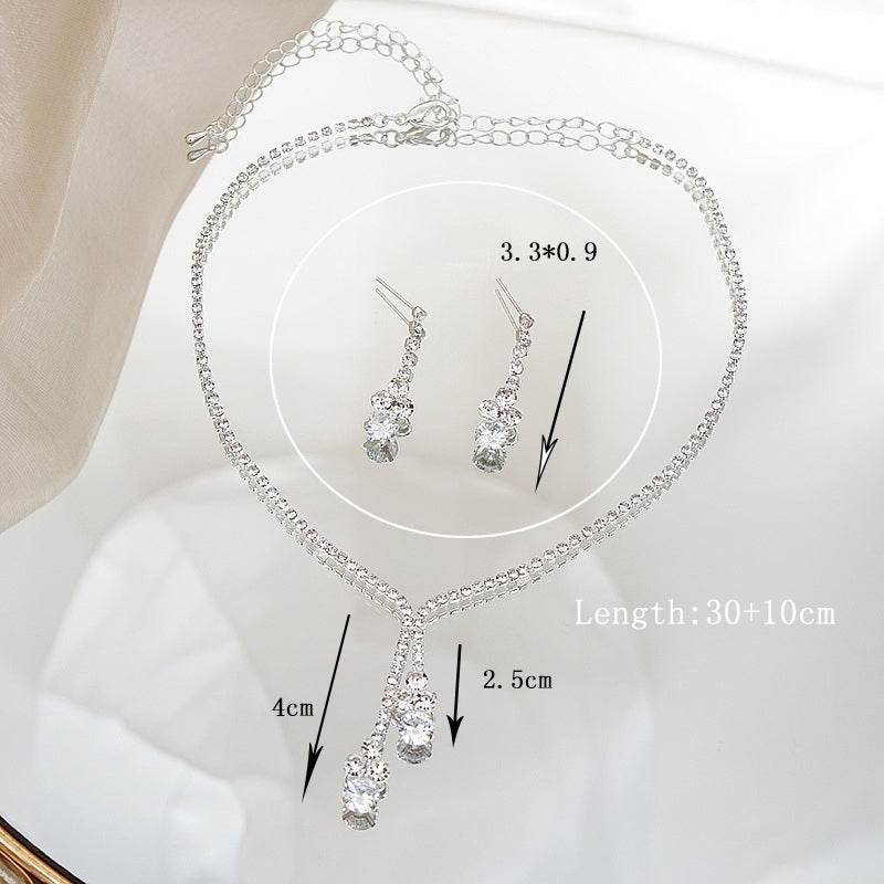Gorgeous Zircon Earrings/Necklace Jewelry Sets (Set of 2) 680230262045 - COCOMELODY