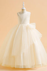 A-Line Maxi Tulle Flower Girl Dress 682982626293 - COCOMELODY