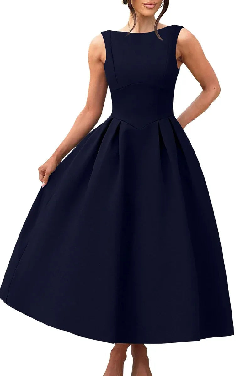A-Line Midi Satin Formal Evening Dresses B0F4MVVXTZ - COCOMELODY