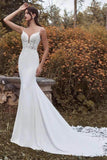 Trumpet-Mermaid Court Train Elastic Cloth Wedding Dress 866685814257 - COCOMELODY