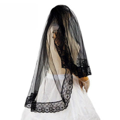Black double lace veil 600937137939 - COCOMELODY