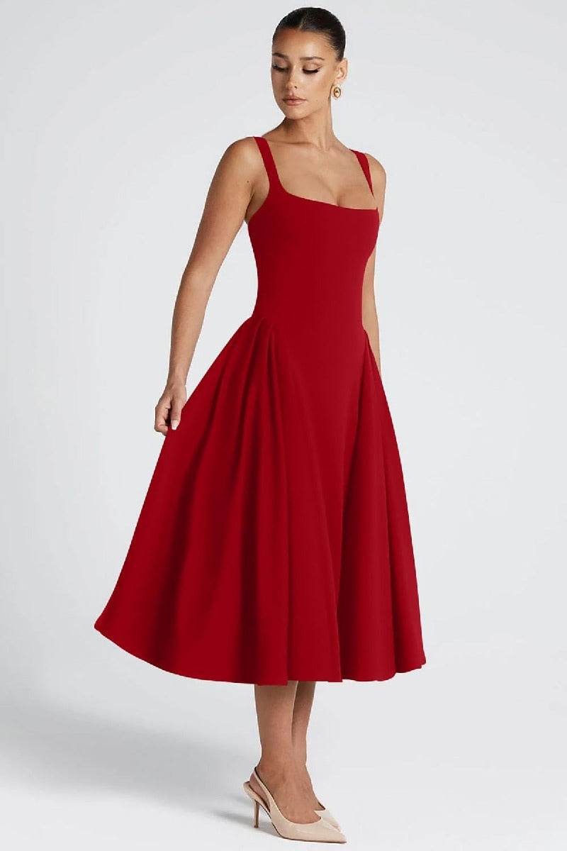 A-Line Midi Polyester Formal Wedding Guest Dresses B0F6JWWP8W - COCOMELODY