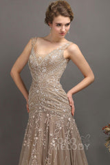 Trumpet-Mermaid Tulle Mother Of The Bride Dress COLT1300FCR - COCOMELODY