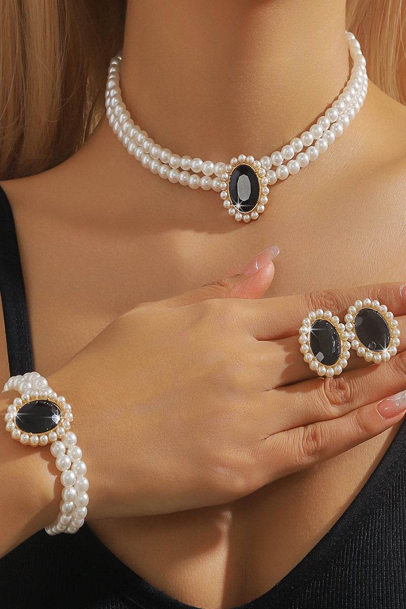 Classic Pearl/Bracelet/ Wedding Earrings/Necklace Jewelry Sets (Set of 3) 834263932975 - COCOMELODY