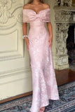 Sheath-Column Ankle Length Jacquard Satin  Wedding Guest Dress 1021881310366