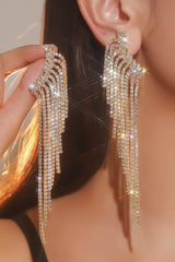 Rhinestone/Tassels Drop Earrings 714949471813 - COCOMELODY