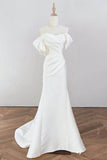 Trumpet-Mermaid Sweep-Brush Train Satin Wedding Dress 730322630162 - COCOMELODY
