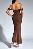 Mermaid Off Shoulder Stretch Fromal Evening Dresses 906991310377