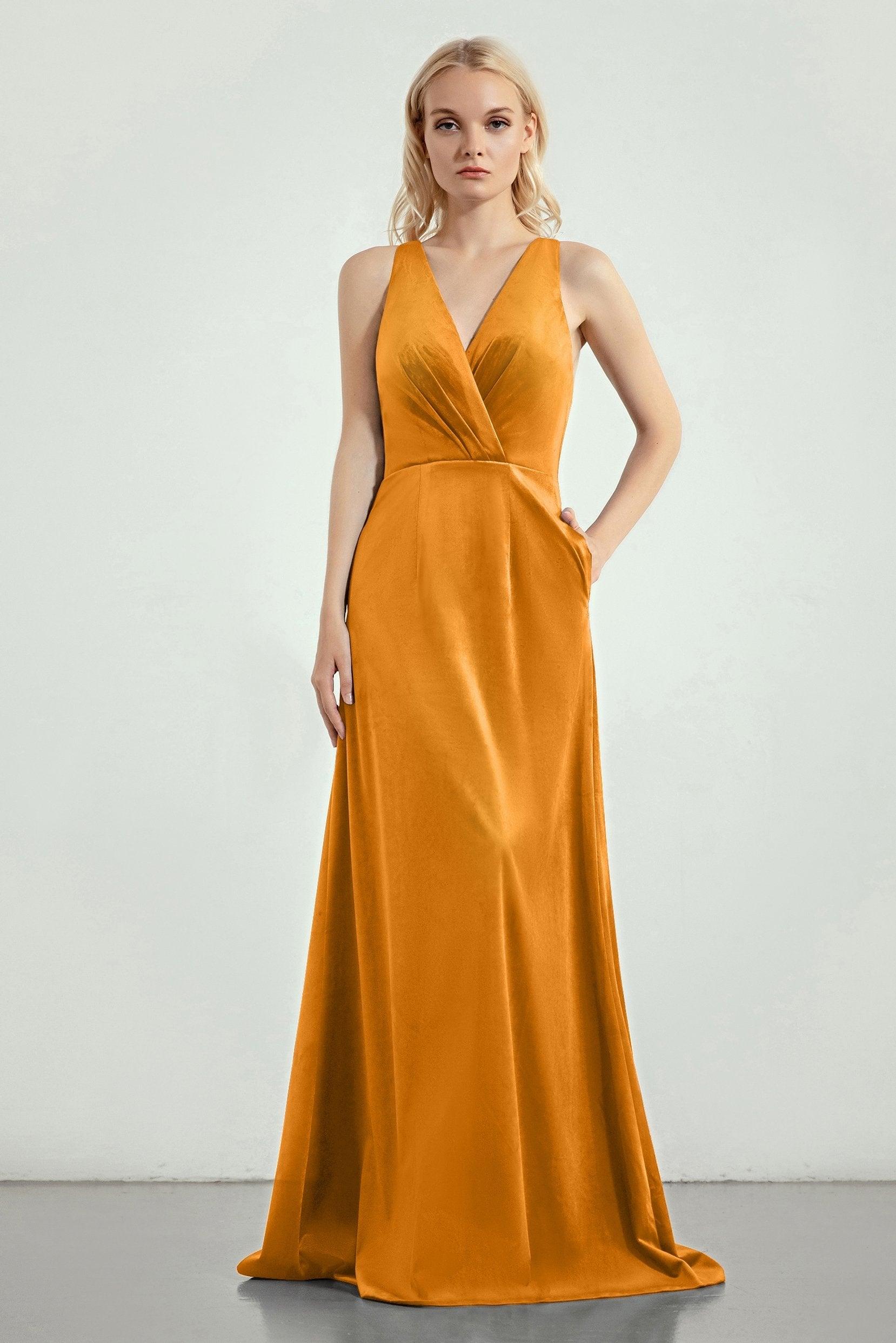 A-Line Sweep-Brush Train Bridesmaid Dress Formal Dresses CB0276 - COCOMELODY