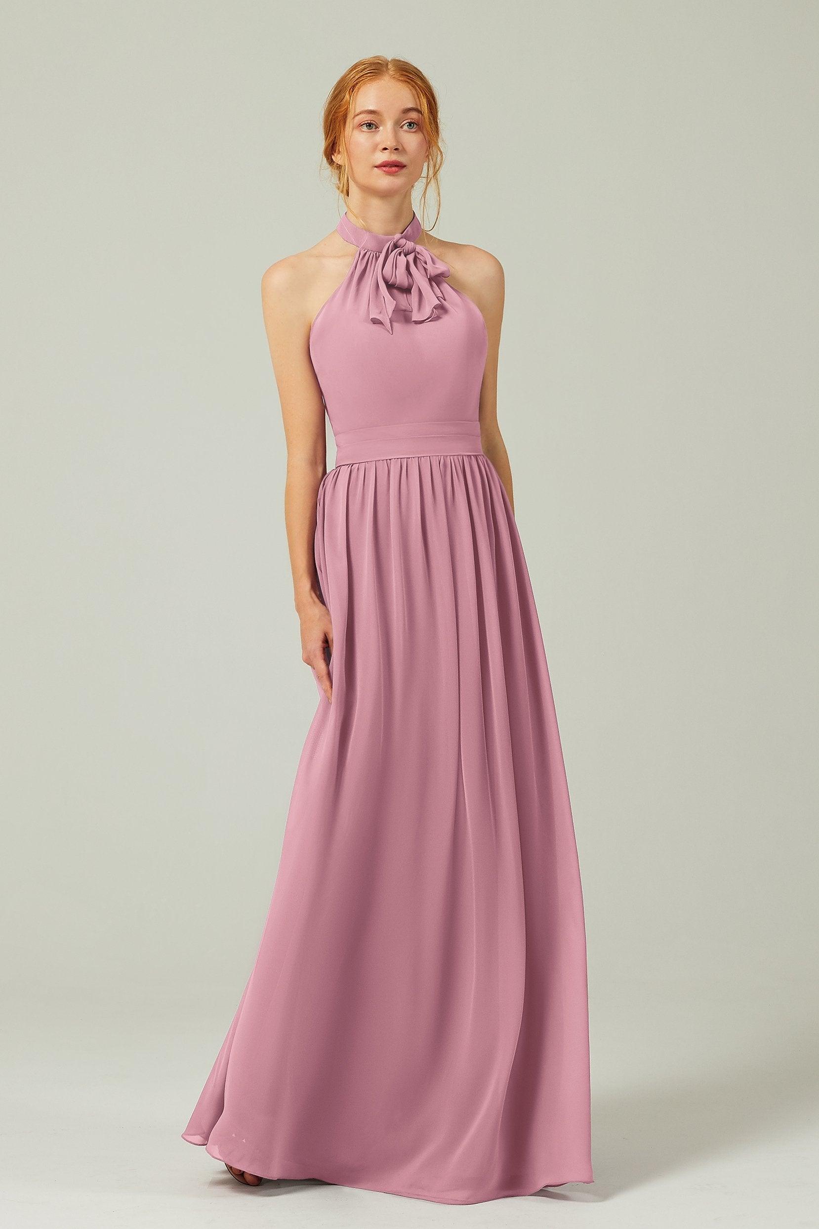 A-Line Floor Length Chiffon Bridesmaid Dress CB0295 - COCOMELODY