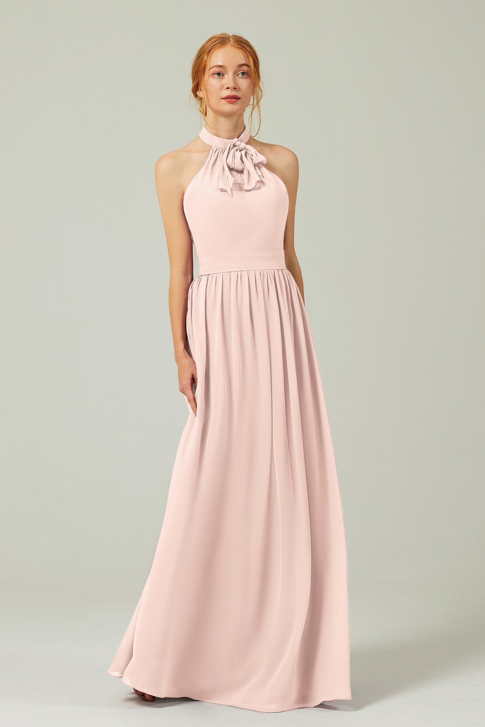 A-Line Floor Length Chiffon Bridesmaid Dress CB0295 - COCOMELODY
