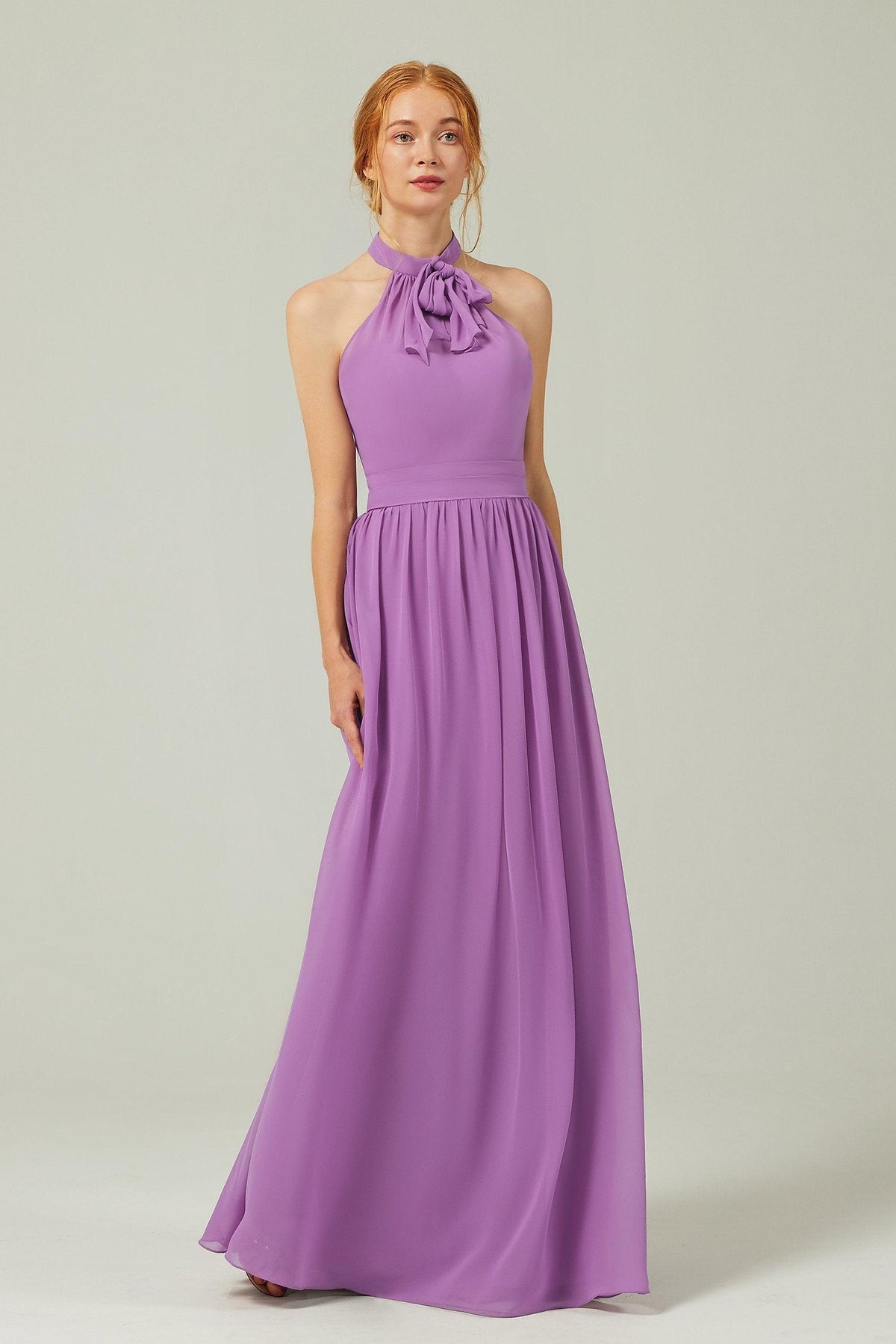 A-Line Floor Length Chiffon Bridesmaid Dress CB0295 - COCOMELODY