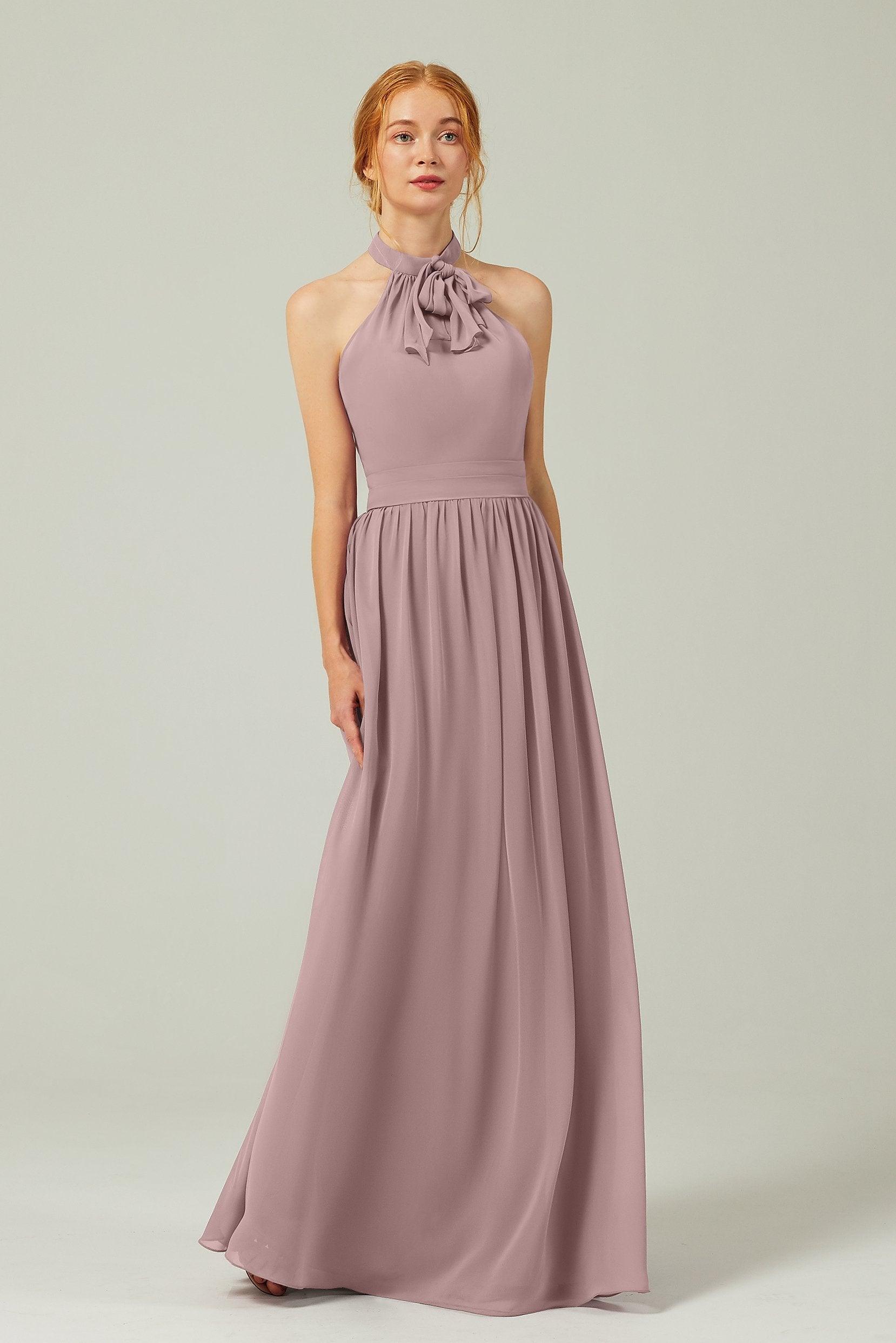 A-Line Floor Length Chiffon Bridesmaid Dress CB0295 - COCOMELODY
