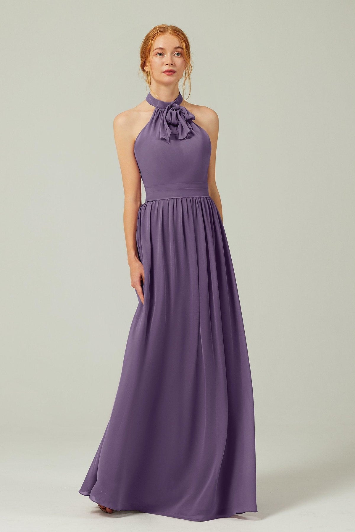 A-Line Floor Length Chiffon Bridesmaid Dress CB0295 - COCOMELODY