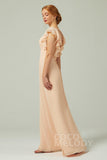 Sheath-Column Floor Length Chiffon Bridesmaid Dress CB0304 - COCOMELODY