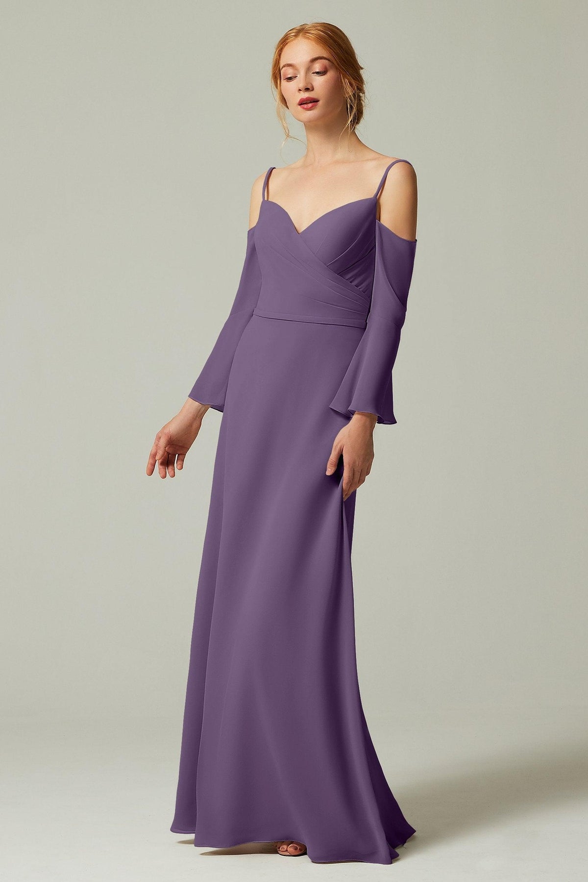 A-Line Floor Length Chiffon Bridesmaid Dress CB0307 - COCOMELODY