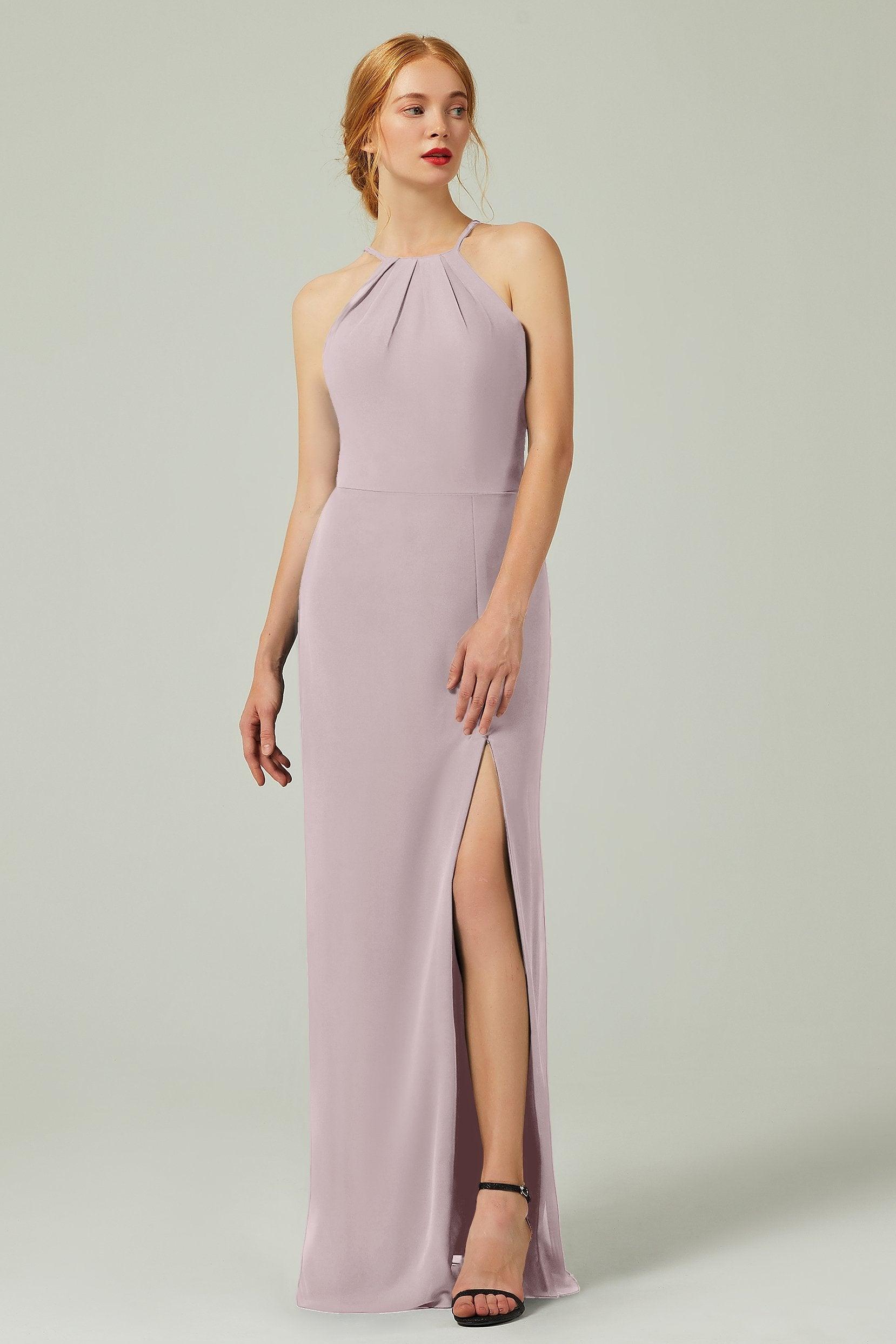 Sheath-Column Floor Length Chiffon Bridesmaid Dress Formal Dresses CB0337 - COCOMELODY