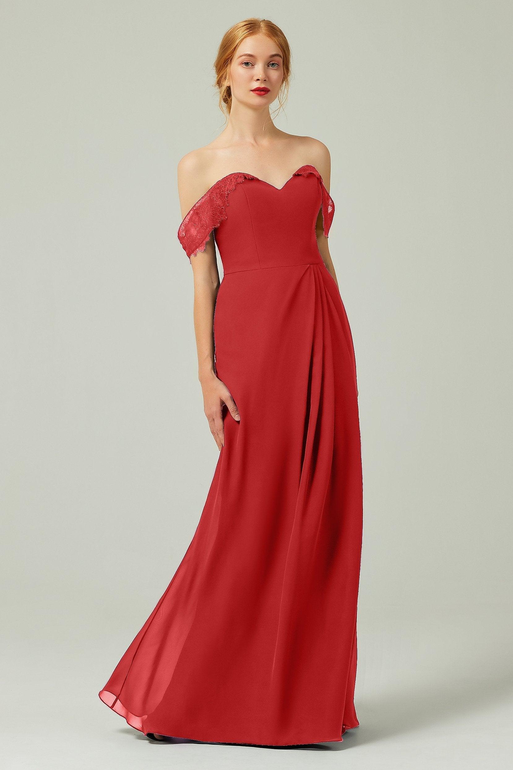 Sheath-Column Floor Length Chiffon Bridesmaid Dress Formal Dresses CB0338 - COCOMELODY