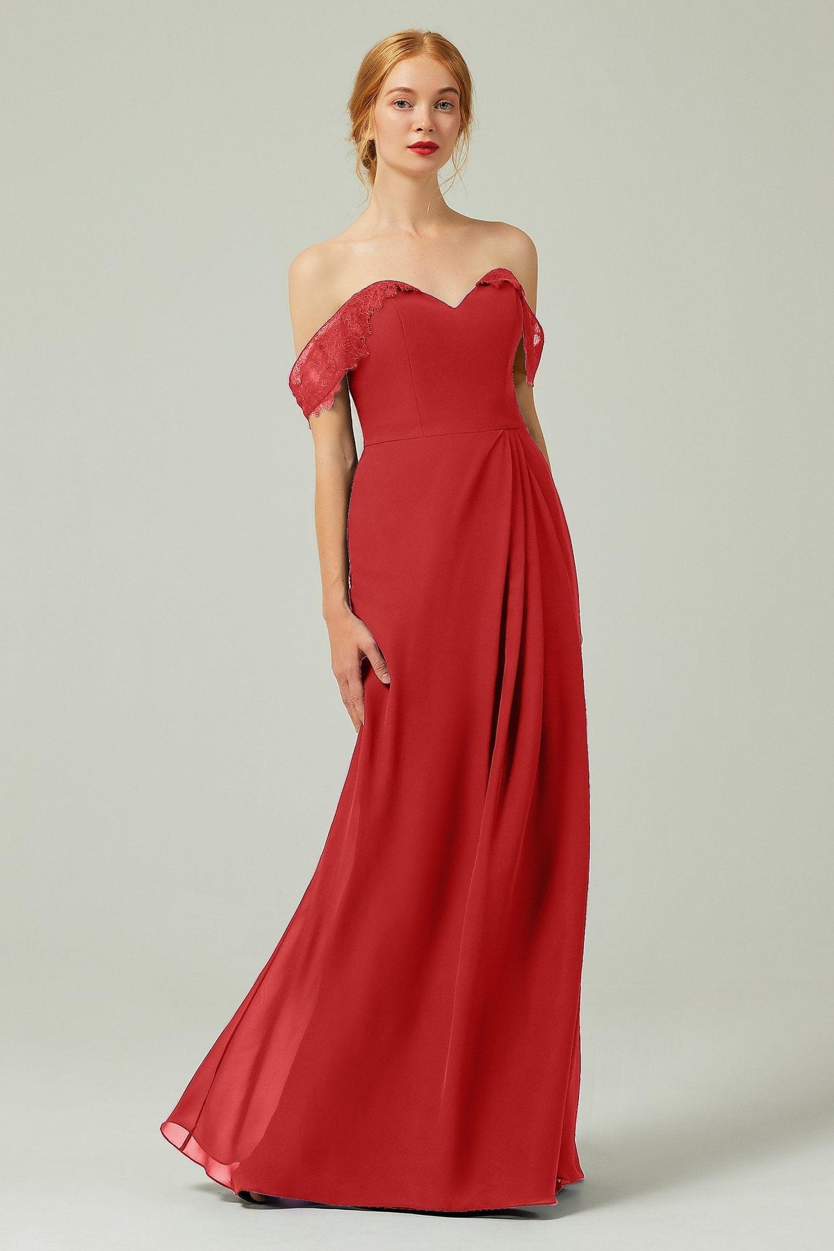 Sheath-Column Floor Length Chiffon Bridesmaid Dress Formal Dresses CB0338 - COCOMELODY