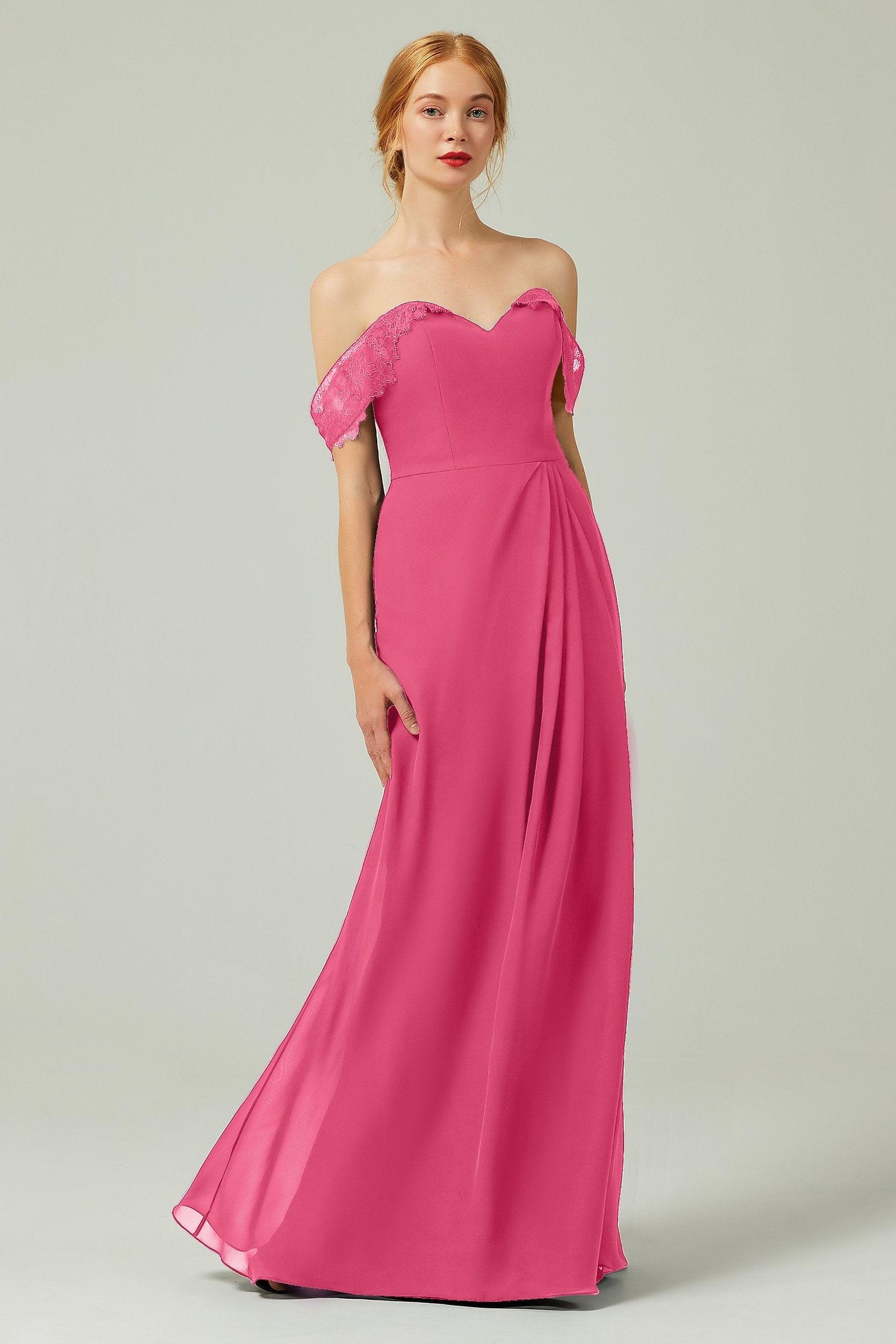 Sheath-Column Floor Length Chiffon Bridesmaid Dress Formal Dresses CB0338 - COCOMELODY