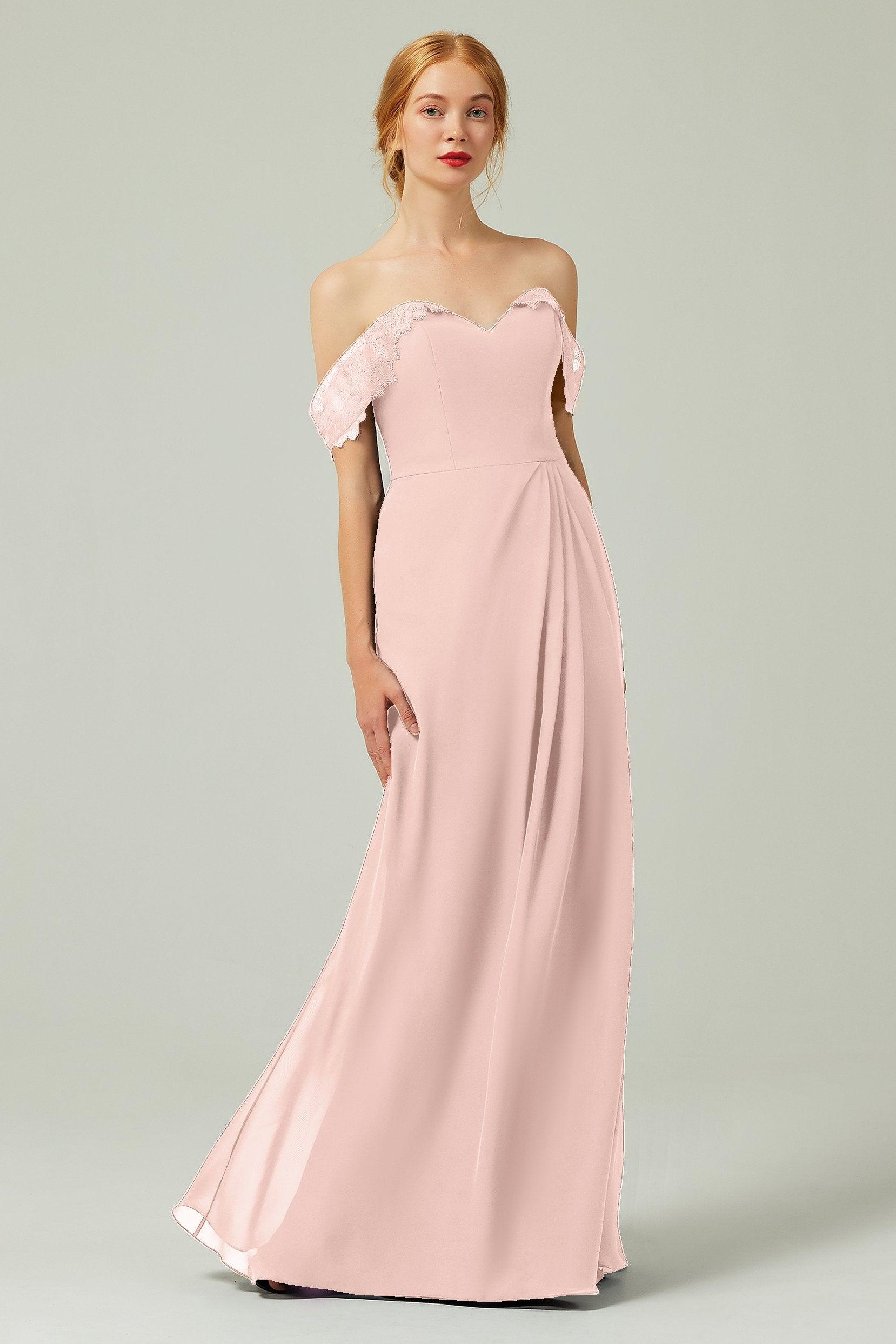 Sheath-Column Floor Length Chiffon Bridesmaid Dress Formal Dresses CB0338 - COCOMELODY