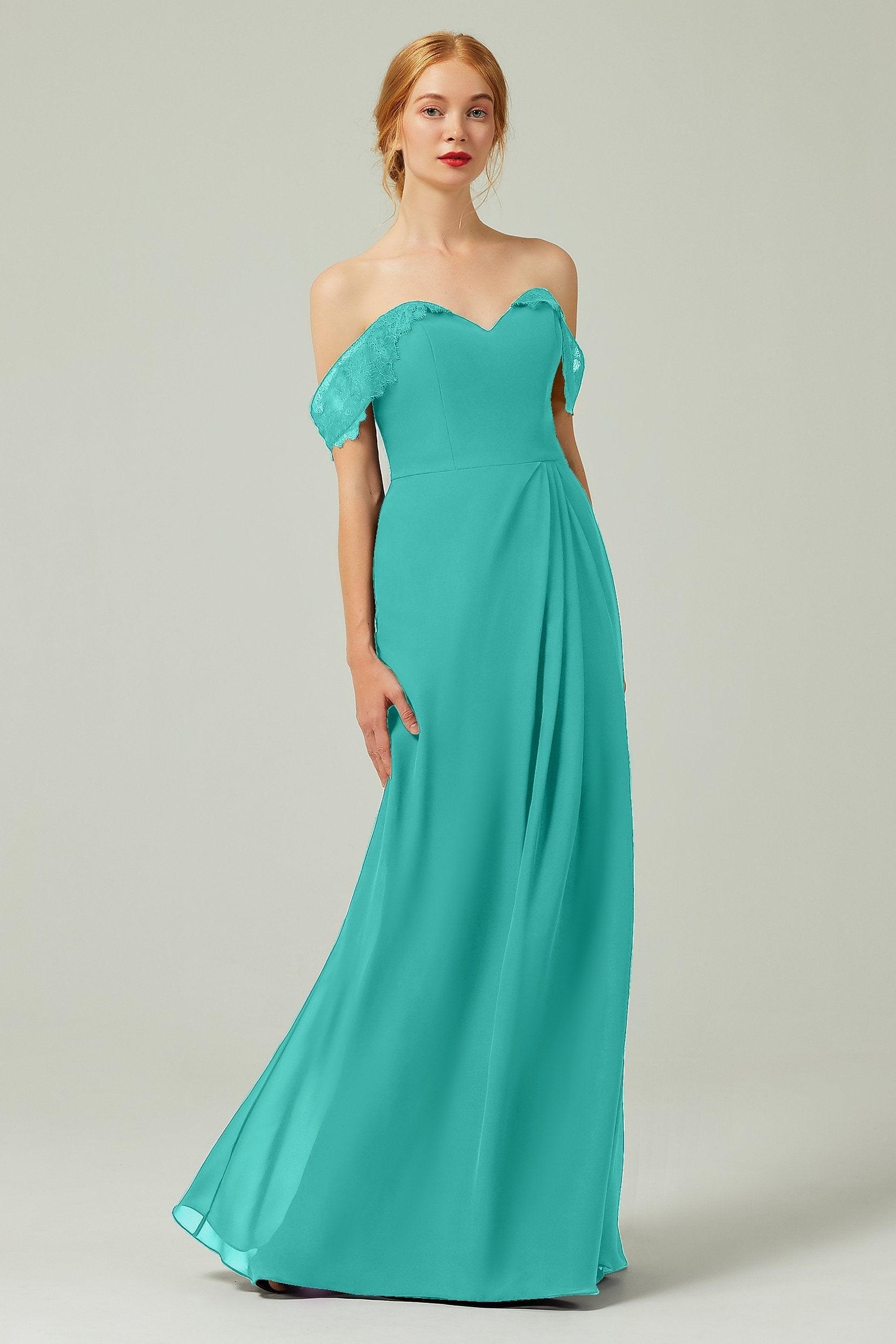 Sheath-Column Floor Length Chiffon Bridesmaid Dress Formal Dresses CB0338 - COCOMELODY