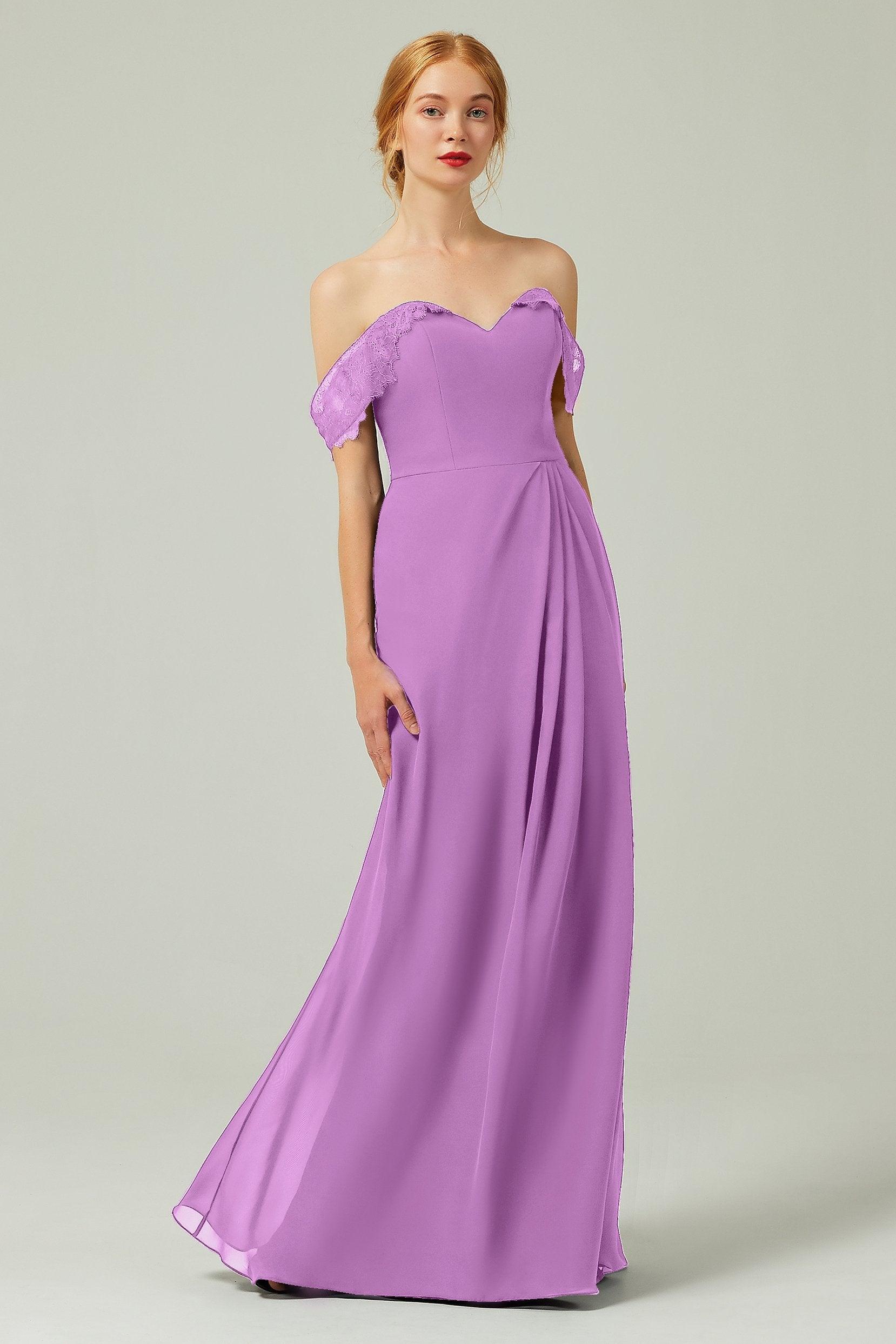 Sheath-Column Floor Length Chiffon Bridesmaid Dress Formal Dresses CB0338 - COCOMELODY