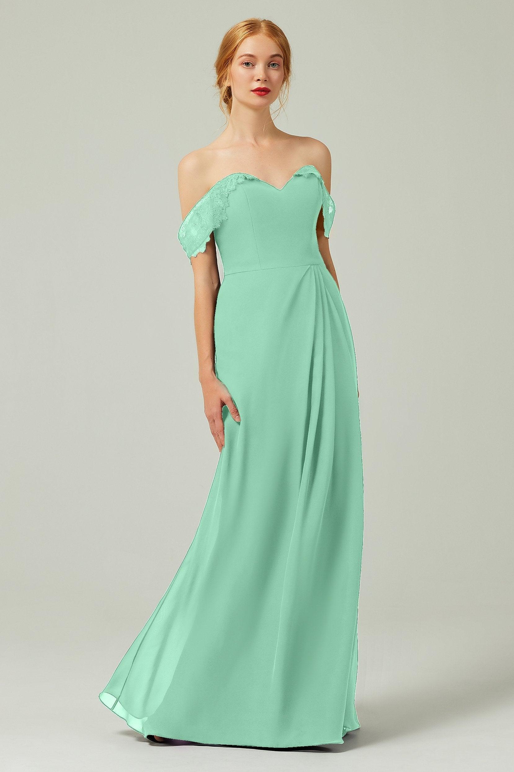 Sheath-Column Floor Length Chiffon Bridesmaid Dress Formal Dresses CB0338 - COCOMELODY