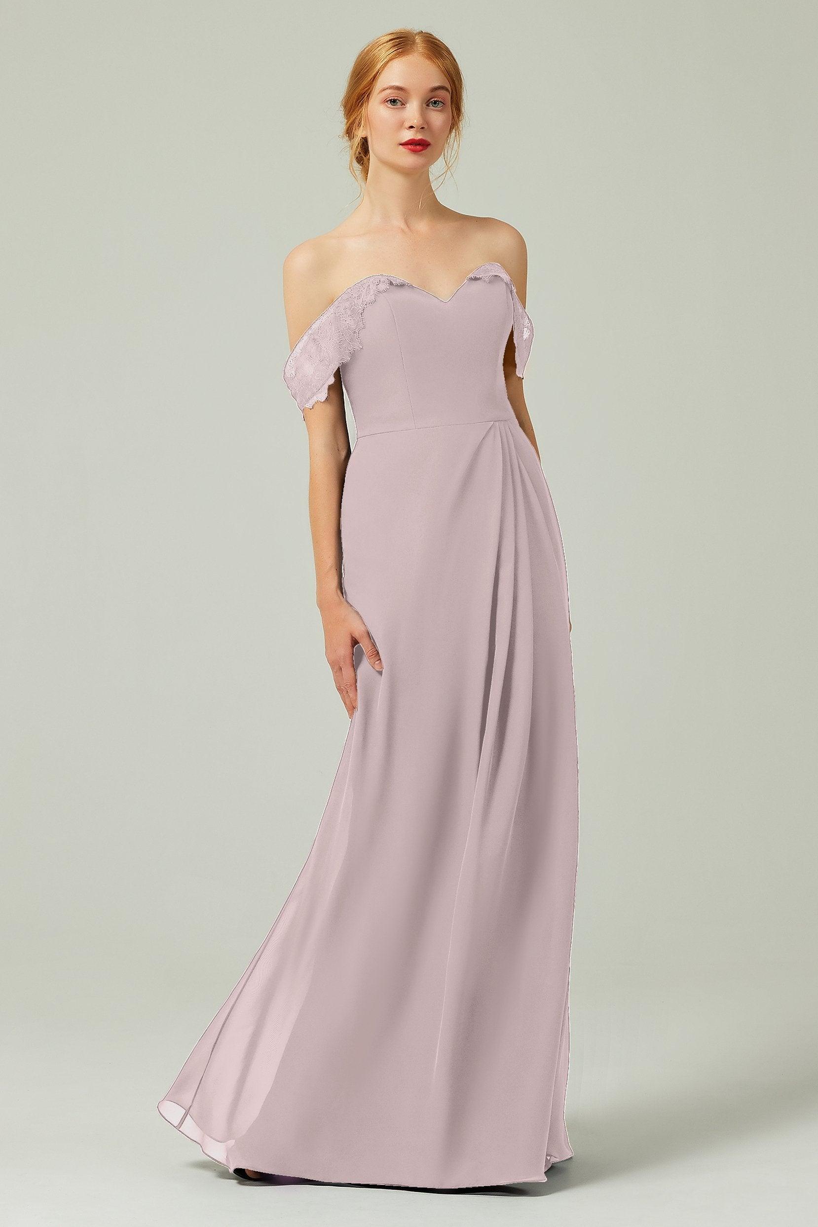 Sheath-Column Floor Length Chiffon Bridesmaid Dress Formal Dresses CB0338 - COCOMELODY