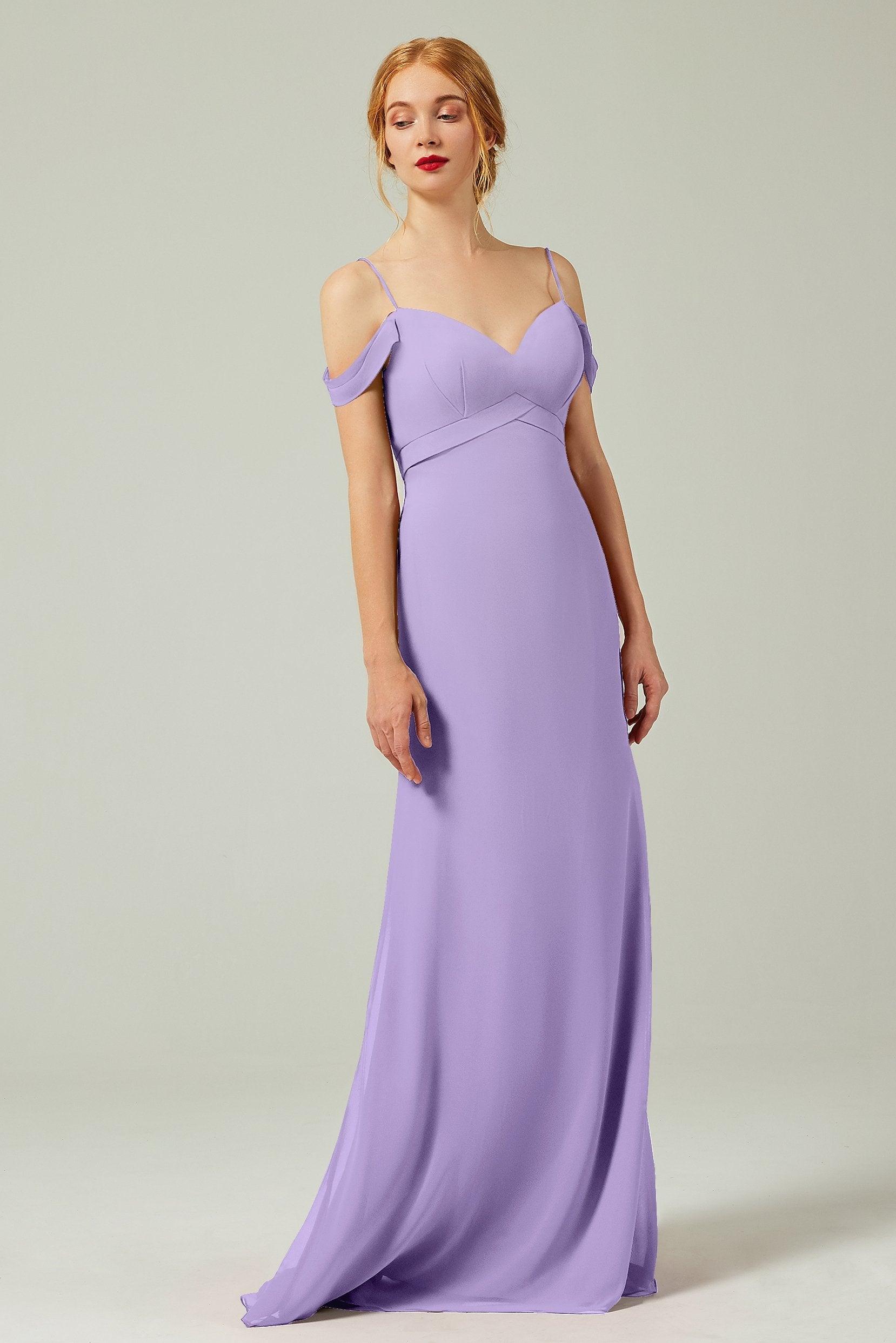 Sheath-Column Floor Length Chiffon Bridesmaid Dress Formal Dresses CB0343 - COCOMELODY